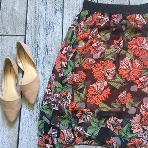 LuLaRoe floral Lola chiffon skirt